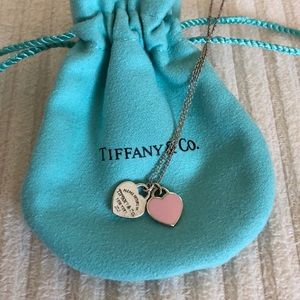 Tiffany & Co. mini double heart pendant necklace